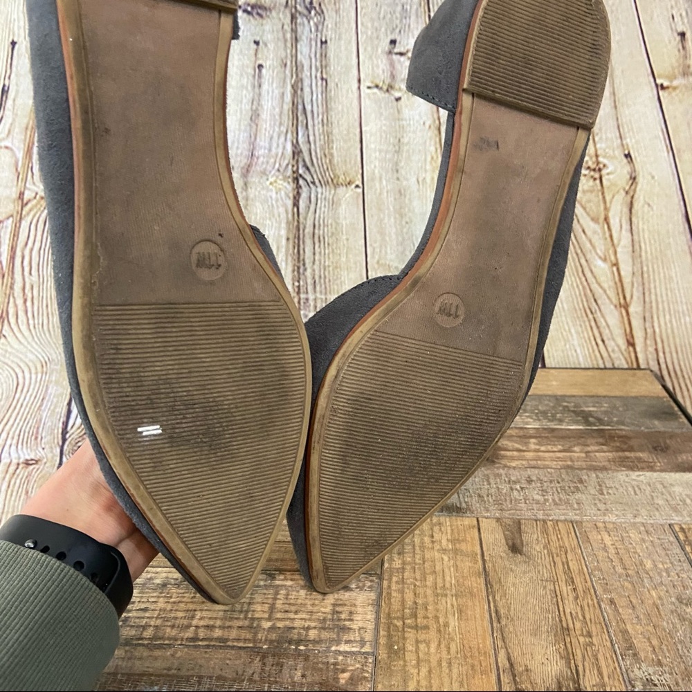 Gray suede open flats size 11Wide - Picture 5 of 9